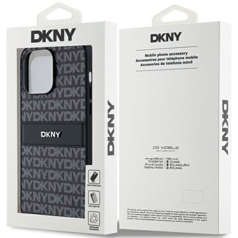 DKNY DKHCP14XPRTHSLK iPhone 14 Pro Max6.7" czarny/black hardcase Leather Mono Stripe & Metal Logo