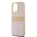 DKNY DKHCP14XPRTHSLP iPhone 14 Pro Max6.7" różowy/pink hardcase Leather Mono Stripe & Metal Logo