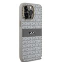 DKNY DKHCP14LPRTHSLE iPhone 14 Pro 6.1" beżowy/beige hardcase Leather Mono Stripe & Metal Logo