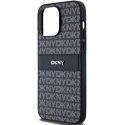 DKNY DKHCP14LPRTHSLK iPhone 14 Pro 6.1" czarny/black hardcase Leather Mono Stripe & Metal Logo