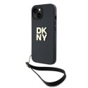 DKNY DKHCP14SPBSWSK iPhone 14 / 15 / 136.1" czarny/black hardcase Wrist Strap Stock Logo