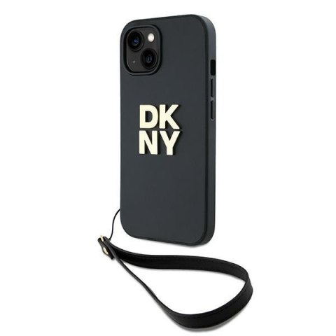 DKNY DKHCP14SPBSWSK iPhone 14 / 15 / 136.1" czarny/black hardcase Wrist Strap Stock Logo