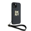 DKNY DKHCP14SPBSWSK iPhone 14 / 15 / 136.1" czarny/black hardcase Wrist Strap Stock Logo