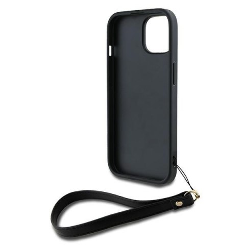 DKNY DKHCP14SPBSWSK iPhone 14 / 15 / 136.1" czarny/black hardcase Wrist Strap Stock Logo