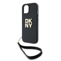 DKNY DKHCP14SPBSWSK iPhone 14 / 15 / 136.1" czarny/black hardcase Wrist Strap Stock Logo