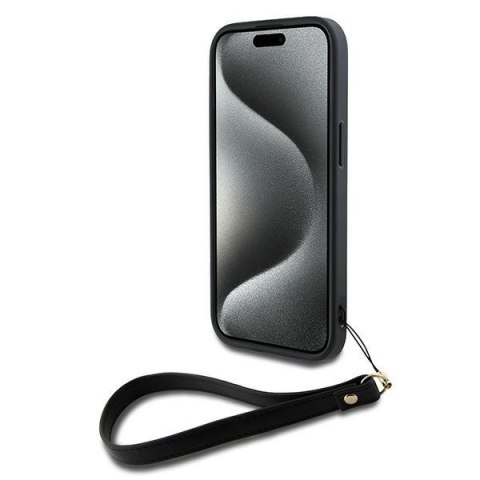 DKNY DKHCP14SPBSWSK iPhone 14 / 15 / 136.1" czarny/black hardcase Wrist Strap Stock Logo