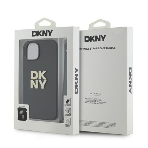 DKNY DKHCP14SPBSWSK iPhone 14 / 15 / 136.1" czarny/black hardcase Wrist Strap Stock Logo