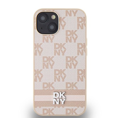DKNY DKHCP14SPCPTSSP iPhone 14 / 15 / 136.1" różowy/pink hardcase Leather Checkered Mono Pattern & Printed Stripes