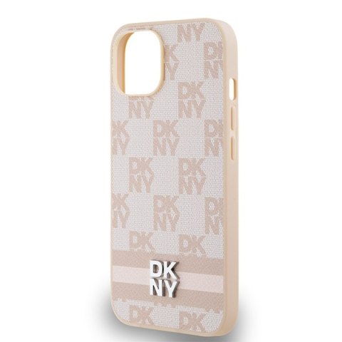 DKNY DKHCP14SPCPTSSP iPhone 14 / 15 / 136.1" różowy/pink hardcase Leather Checkered Mono Pattern & Printed Stripes