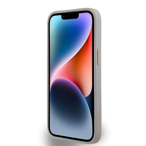 DKNY DKHCP14SPRTHSLE iPhone 14 / 15 / 136.1" beżowy/beige hardcase Leather Mono Stripe & Metal Logo