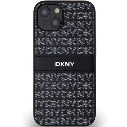 DKNY DKHCP14SPRTHSLK iPhone 14 / 15 / 136.1" czarny/black hardcase Leather Mono Stripe & Metal Logo