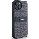 DKNY DKHCP14SPRTHSLK iPhone 14 / 15 / 13 6.1" czarny/black hardcase Leather Mono Stripe & Metal Logo