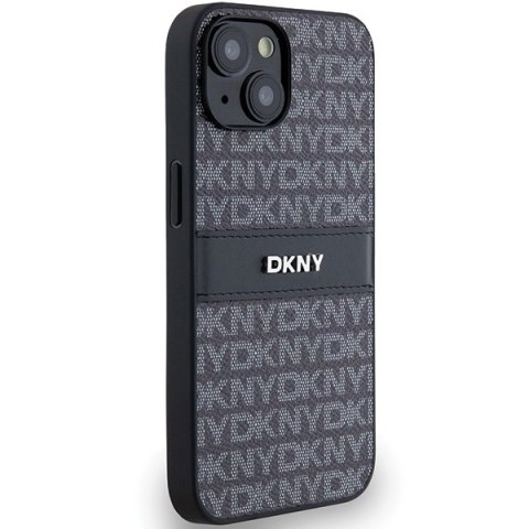 DKNY DKHCP14SPRTHSLK iPhone 14 / 15 / 136.1" czarny/black hardcase Leather Mono Stripe & Metal Logo