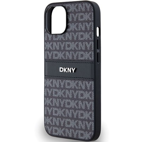 DKNY DKHCP14SPRTHSLK iPhone 14 / 15 / 136.1" czarny/black hardcase Leather Mono Stripe & Metal Logo