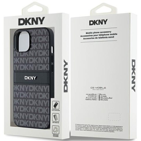 DKNY DKHCP14SPRTHSLK iPhone 14 / 15 / 136.1" czarny/black hardcase Leather Mono Stripe & Metal Logo