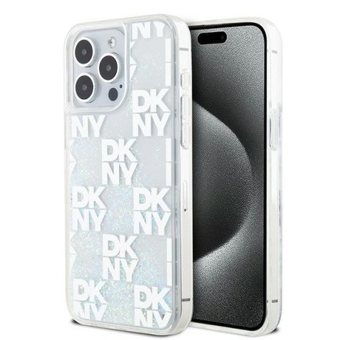 DKNY DKHCP15XLCPEPT iPhone 15 Pro Max 6.7" biały/white hardcase Liquid Glitter Multilogo