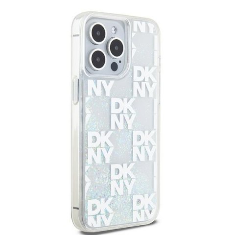 DKNY DKHCP15XLCPEPT iPhone 15 Pro Max6.7" biały/white hardcase Liquid Glitter Multilogo