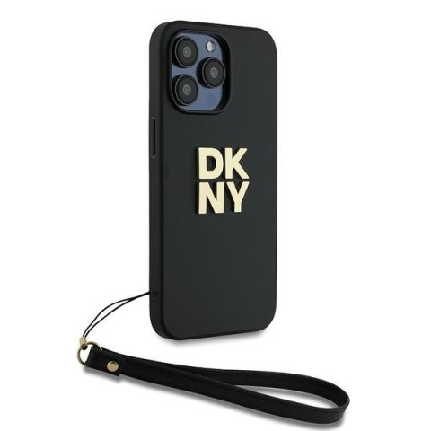 DKNY DKHCP15XPBSWSK iPhone 15 Pro Max6.7" czarny/black hardcase Wrist Strap Stock Logo