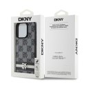 DKNY DKHCP15XPCPTSSK iPhone 15 Pro Max 6.7" czarny/black hardcase Leather Checkered Mono Pattern & Printed Stripes