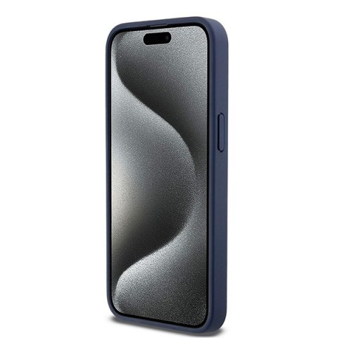 DKNY DKHCP15XPRTHSLB iPhone 15 Pro Max6.7" niebieski/blue hardcase Leather Mono Stripe & Metal Logo