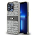 DKNY DKHCP15XPRTHSLE iPhone 15 Pro Max 6.7" beżowy/beige hardcase Leather Mono Stripe & Metal Logo