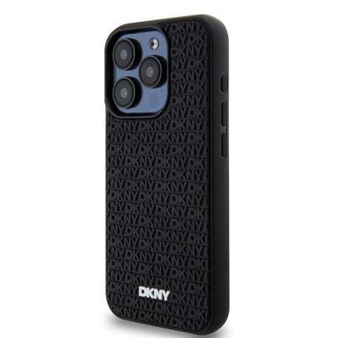 DKNY DKHCP15L3DRPWK iPhone 15 Pro6.1" czarny/black hardcase 3D Rubber Repeat Pattern