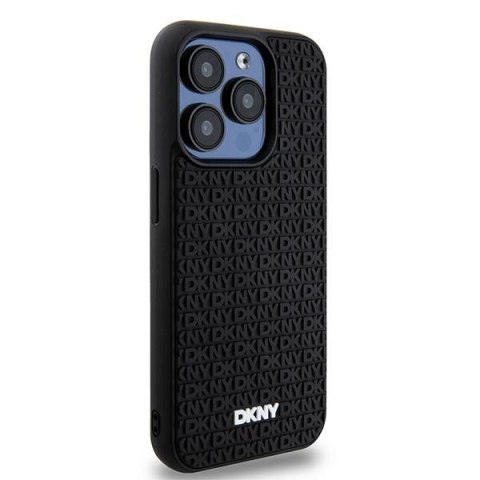 DKNY DKHCP15L3DRPWK iPhone 15 Pro6.1" czarny/black hardcase 3D Rubber Repeat Pattern