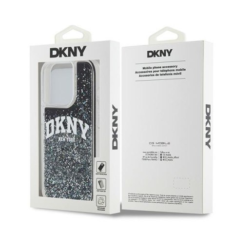 DKNY DKHCP15LLBNAEK iPhone 15 Pro6.1" czarny/black hardcase Liquid Glitter Big Logo