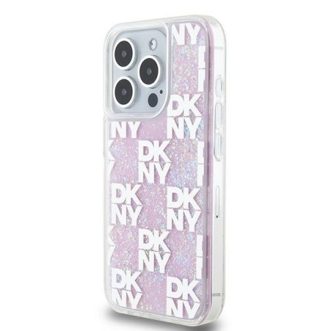 DKNY DKHCP15LLCPEPP iPhone 15 Pro6.1" różowy/pink hardcase Liquid Glitter Multilogo