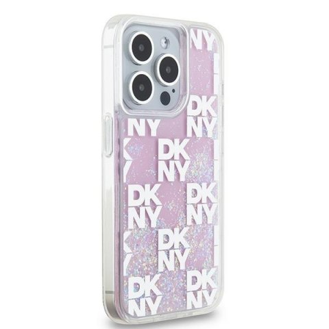 DKNY DKHCP15LLCPEPP iPhone 15 Pro6.1" różowy/pink hardcase Liquid Glitter Multilogo