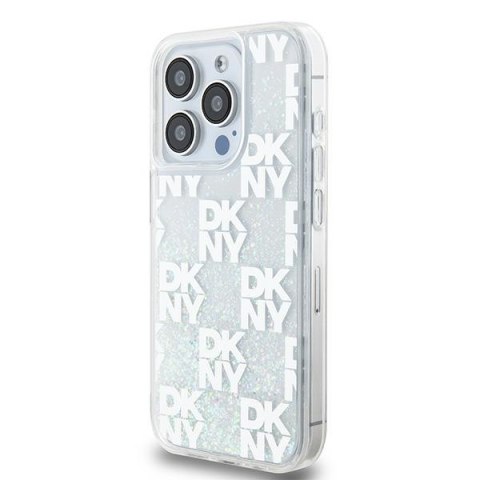 DKNY DKHCP15LLCPEPT iPhone 15 Pro6.1" biały/white hardcase Liquid Glitter Multilogo