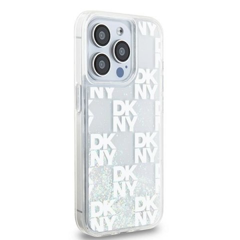 DKNY DKHCP15LLCPEPT iPhone 15 Pro6.1" biały/white hardcase Liquid Glitter Multilogo