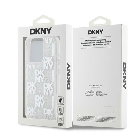 DKNY DKHCP15LLCPEPT iPhone 15 Pro6.1" biały/white hardcase Liquid Glitter Multilogo