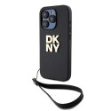 DKNY DKHCP15LPBSWSK iPhone 15 Pro 6.1" czarny/black hardcase Wrist Strap Stock Logo