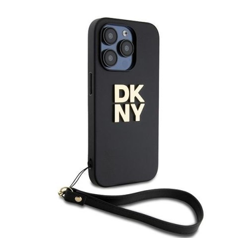 DKNY DKHCP15LPBSWSK iPhone 15 Pro 6.1"czarny/black hardcase Wrist Strap Stock Logo