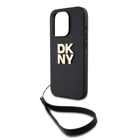 DKNY DKHCP15LPBSWSK iPhone 15 Pro 6.1"czarny/black hardcase Wrist Strap Stock Logo