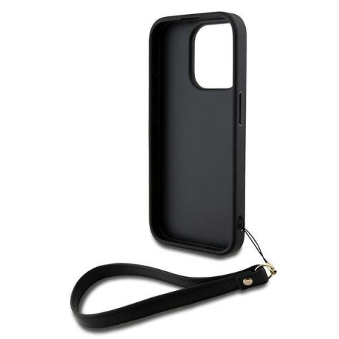 DKNY DKHCP15LPBSWSK iPhone 15 Pro 6.1"czarny/black hardcase Wrist Strap Stock Logo