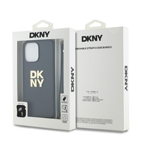 DKNY DKHCP15LPBSWSK iPhone 15 Pro 6.1"czarny/black hardcase Wrist Strap Stock Logo