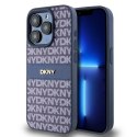 DKNY DKHCP15LPRTHSLB iPhone 15 Pro 6.1" niebieski/blue hardcase Leather Mono Stripe & Metal Logo