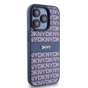 DKNY DKHCP15LPRTHSLB iPhone 15 Pro 6.1" niebieski/blue hardcase Leather Mono Stripe & Metal Logo