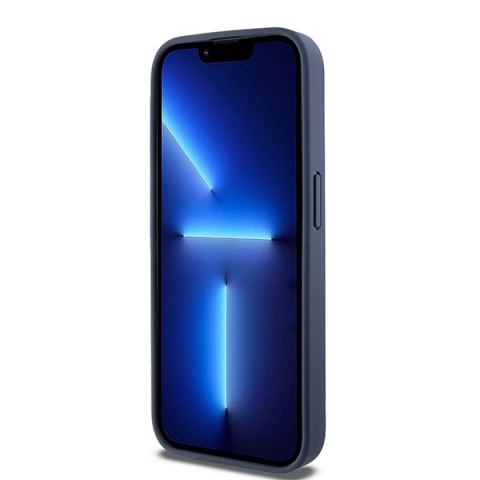 DKNY DKHCP15LPRTHSLB iPhone 15 Pro6.1" niebieski/blue hardcase Leather Mono Stripe & Metal Logo