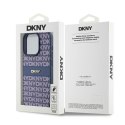 DKNY DKHCP15LPRTHSLB iPhone 15 Pro 6.1" niebieski/blue hardcase Leather Mono Stripe & Metal Logo