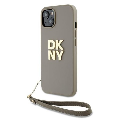 DKNY DKHCP15MPBSWSE iPhone 15 Plus 6.7" beżowy/beige hardcase Wrist Strap Stock Logo