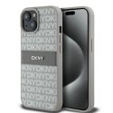 DKNY DKHCP15MPRTHSLE iPhone 15 Plus /14 Plus 6.7" beżowy/beige hardcase Leather Mono Stripe & Metal Logo