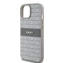 DKNY DKHCP15MPRTHSLE iPhone 15 Plus / 14 Plus 6.7" beżowy/beige hardcase Leather Mono Stripe & Metal Logo