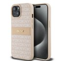 DKNY DKHCP15MPRTHSLP iPhone 15 Plus / 14 Plus 6.7" różowy/pink hardcase Leather Mono Stripe & Metal Logo