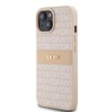 DKNY DKHCP15MPRTHSLP iPhone 15 Plus / 14 Plus 6.7" różowy/pink hardcase Leather Mono Stripe & Metal Logo