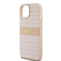 DKNY DKHCP15MPRTHSLP iPhone 15 Plus /14 Plus 6.7" różowy/pink hardcase Leather Mono Stripe & Metal Logo