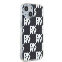 DKNY DKHCP15SHDLCEK iPhone 15 / 14 / 13 6.1" czarny/black hardcase IML Checkered Mono Pattern