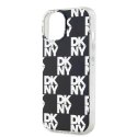 DKNY DKHCP15SHDLCEK iPhone 15 / 14 / 13 6.1" czarny/black hardcase IML Checkered Mono Pattern